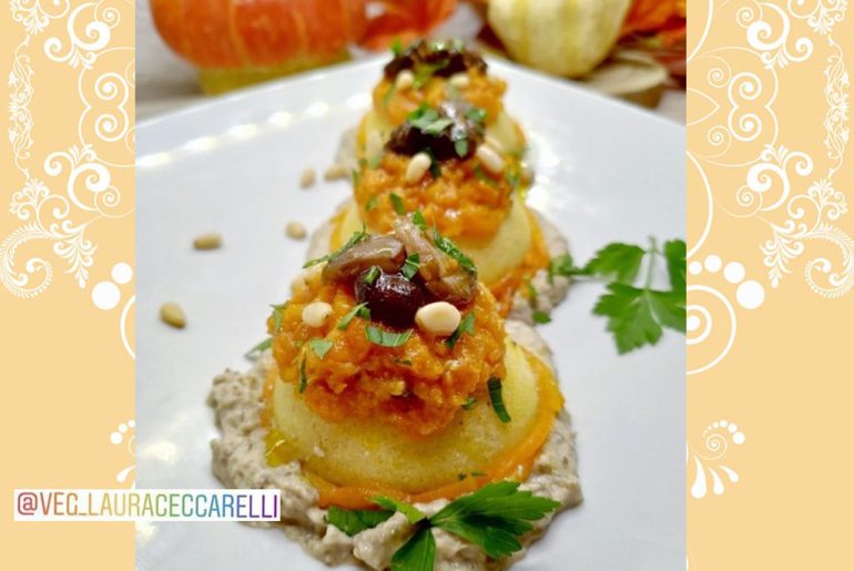 Tortini-di-polenta-con-crema-di-funghi
